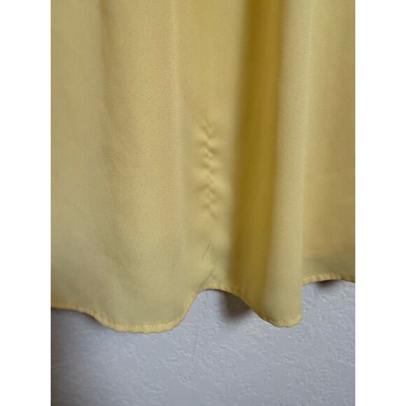 Ann Taylor Women’s Canary Yellow Collared 3/4 Sleeve Blouse Size Petite Large - Picture 4 of 11